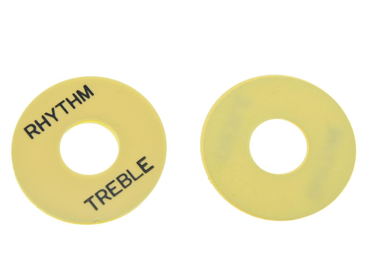 Dopro 2pcs Cream with Black Letter LP Guitar Toggle Switch Washer Plate Rhythm Treble Ring for Les Paul